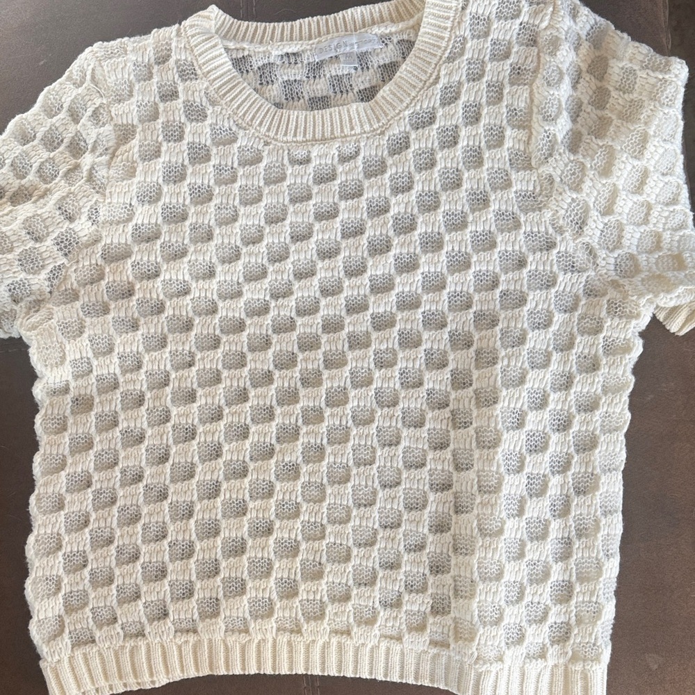 Design History Cream Knit Open-Weave Sweater
